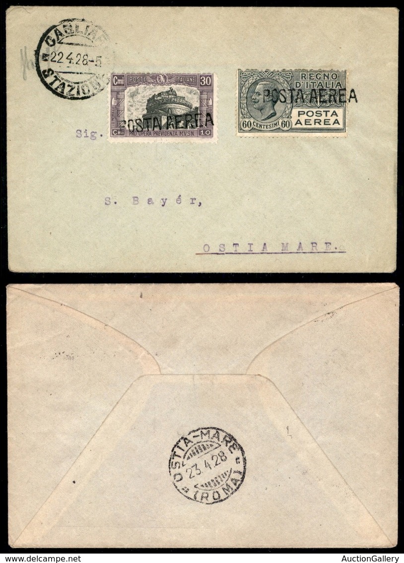 POSTA AEREA  - 1928 (22 Aprile) - Cagliari Ostia (1810) - Circa 100 Aerogrammi Nel Dispaccio (con Diverse Affrancature) - Autres & Non Classés