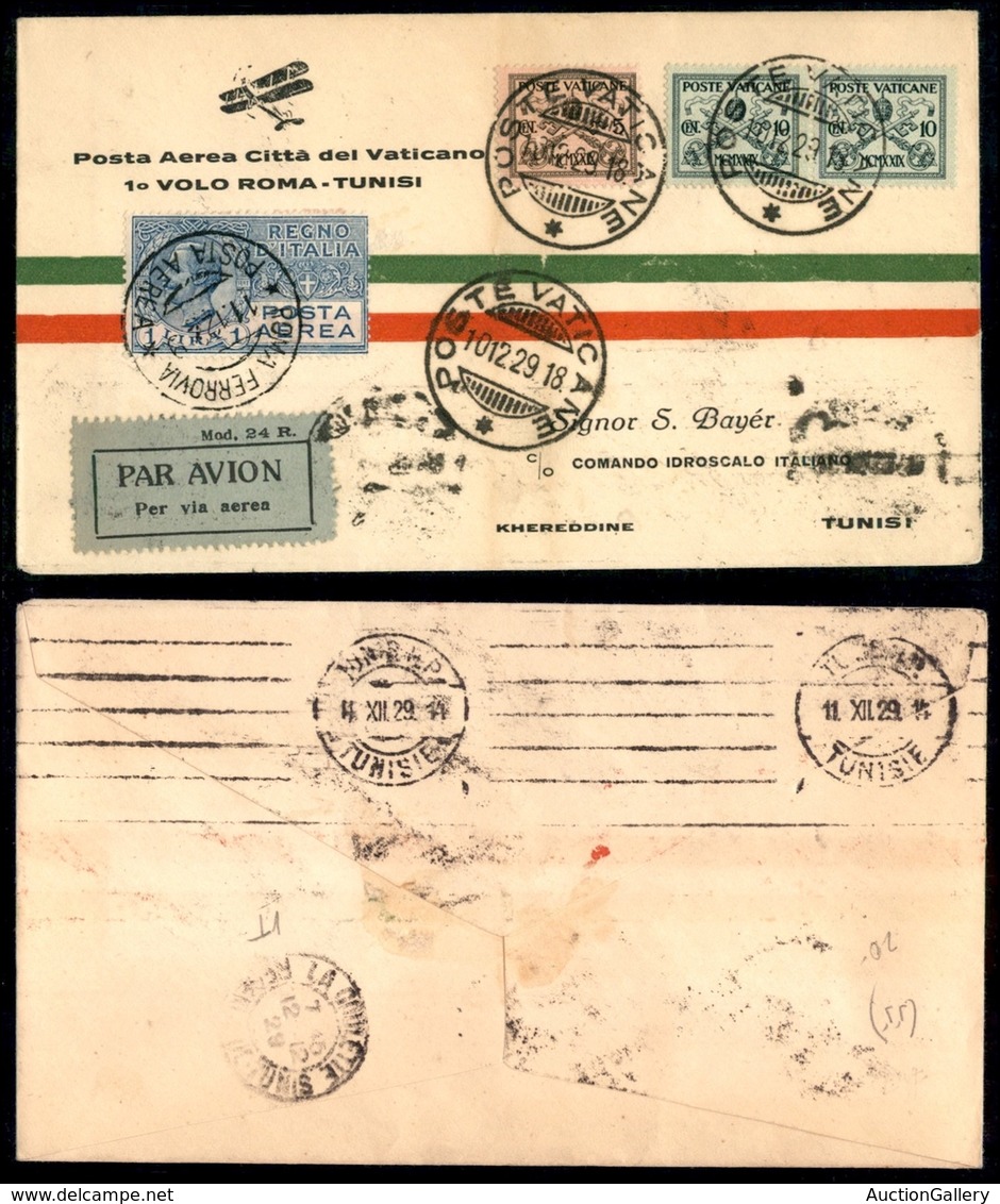 POSTA AEREA  - 1929 (11 Dicembre) - Vaticano Tunisi (2017) - 55 Aerogrammi Nel Dispaccio (con Diverse Affrancature) - Autres & Non Classés