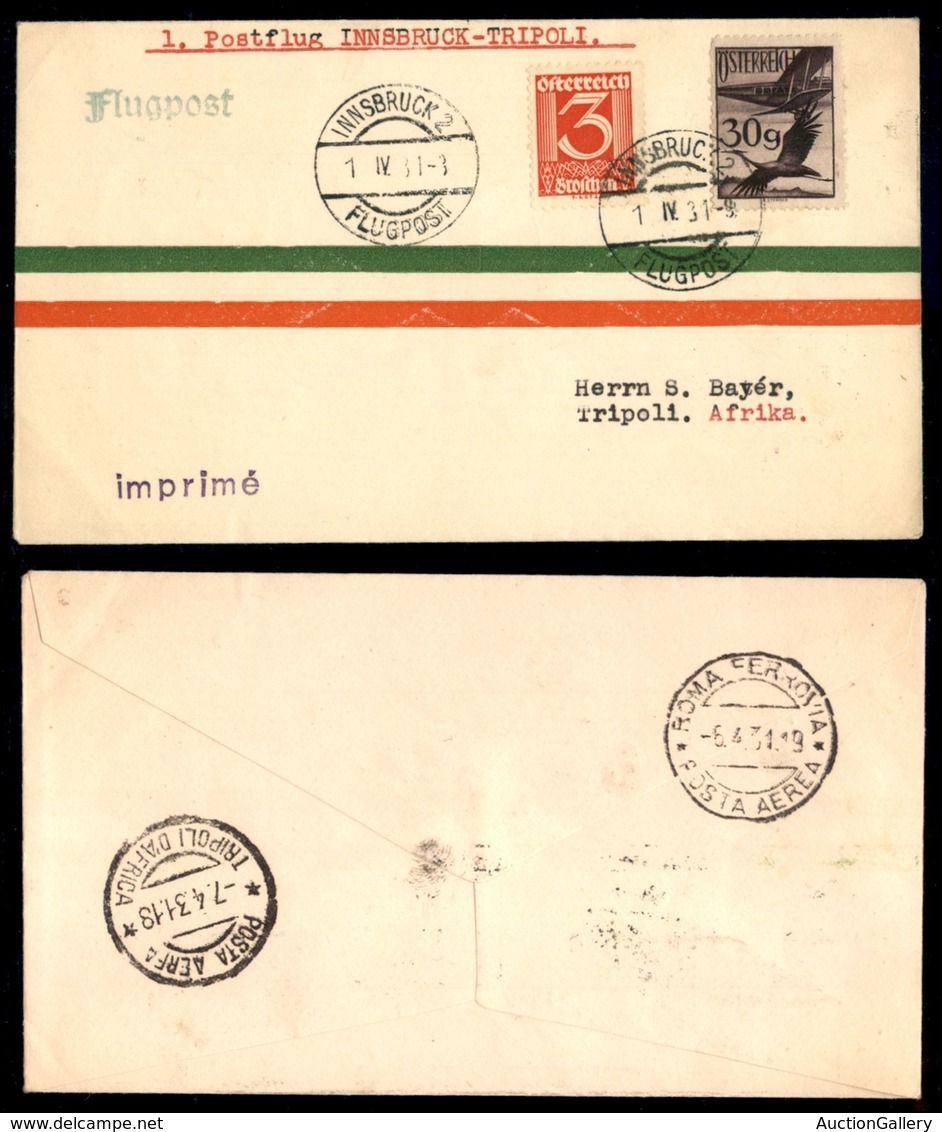 POSTA AEREA  - 1931 (1 Aprile) - Innsbruck Tripoli (2350) - 15 Aerogrammi Col Dispaccio - Autres & Non Classés