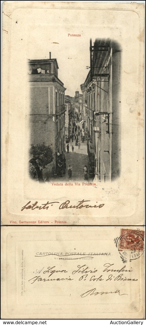 CARTOLINE - REGIONALISMO-BASILICATA - Potenza, Veduta Della Via Pretoria, Viaggiata 1905 - Andere & Zonder Classificatie