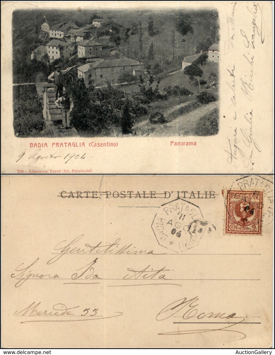 CARTOLINE - REGIONALISMO-TOSCANA - Badia Prataglia (AR), Panorama Viaggiata 1904 - Andere & Zonder Classificatie