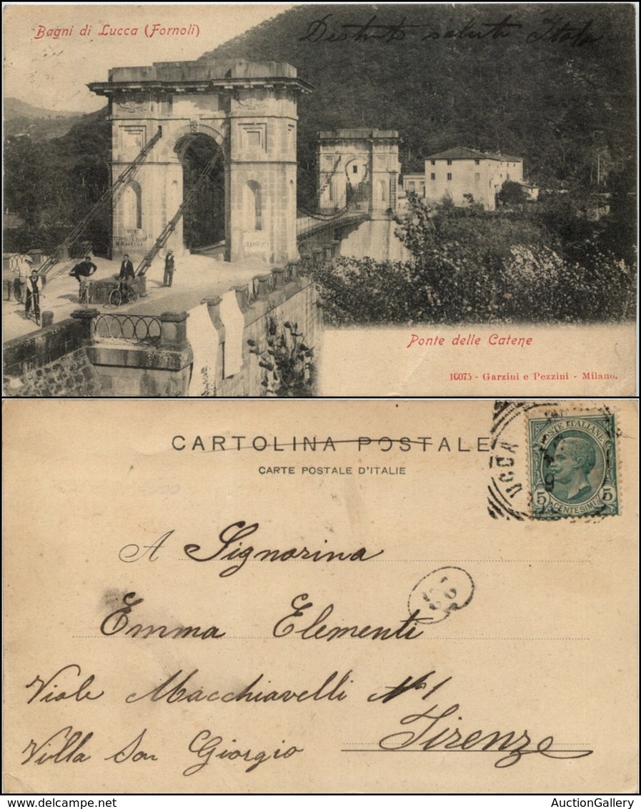 CARTOLINE - REGIONALISMO-TOSCANA - Fornoli, Bagni Di Lucca (LU), Ponte Delle Catene Viaggiata 1907 - Sonstige & Ohne Zuordnung