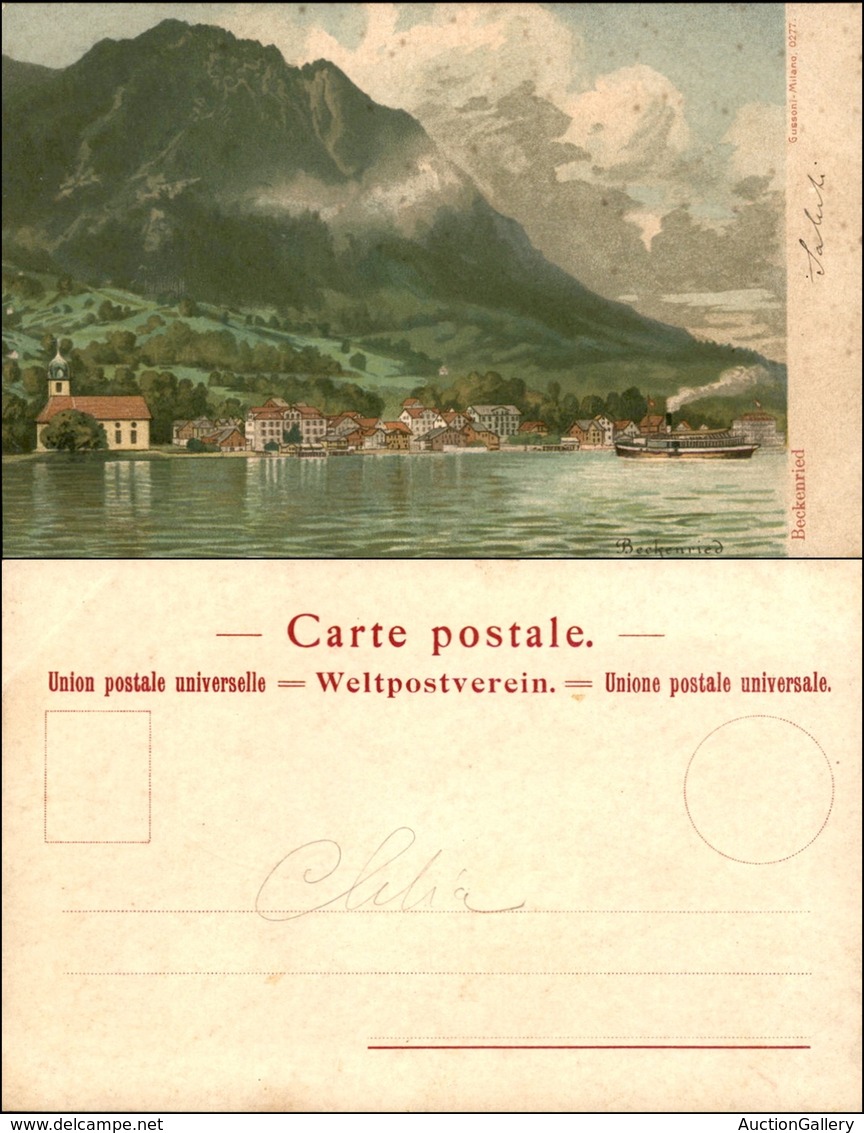 CARTOLINE - REGIONALISMO-SVIZZERA - Beckenried - Litografia Ed. Gussoni Milano - Scritta Non Viaggiata - Andere & Zonder Classificatie