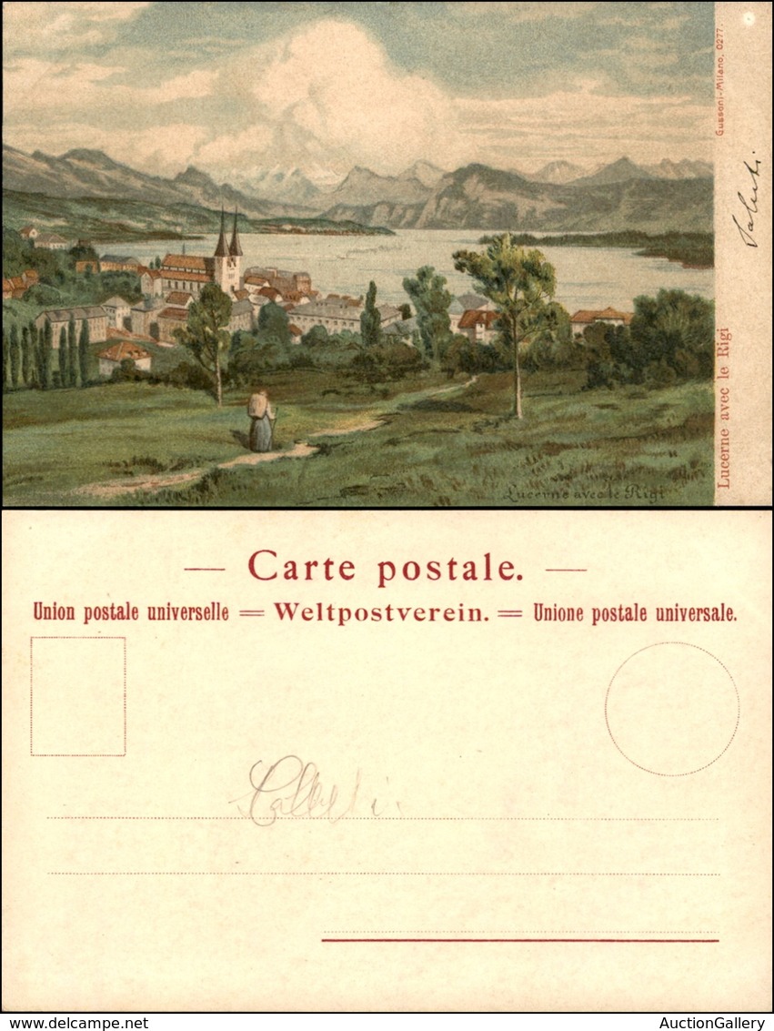 CARTOLINE - REGIONALISMO-SVIZZERA - Lucerne Avec Le Rigi - Litografia Ed. Gussoni Milano - Scritta Non Viaggiata - Autres & Non Classés