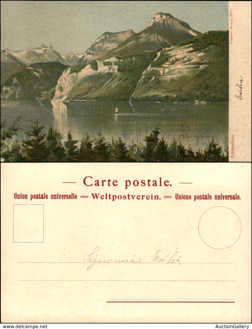 CARTOLINE - REGIONALISMO-SVIZZERA - Axenstein - Litografia Ed. Gussoni Milano - Scritta Non Viaggiata - Andere & Zonder Classificatie