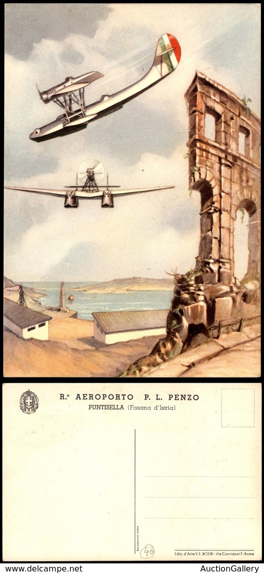 CARTOLINE - AVIAZIONE - R.Aeroporto P.L. Penzo - Puntisella (Fasana D'Istria) - Nuova FG - Altri & Non Classificati