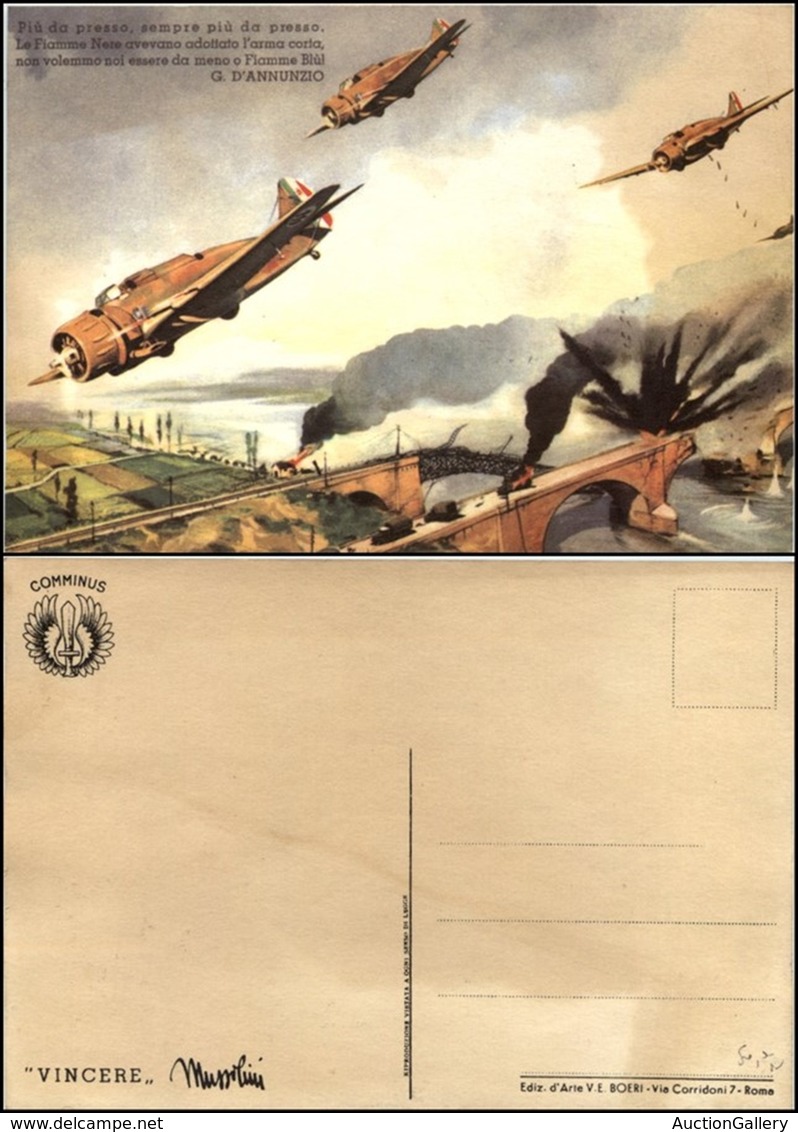 CARTOLINE - AVIAZIONE - BA. 65 Che Bombardano Ponti - Frase D'Annunzio - Nuova FG (25) - Other & Unclassified