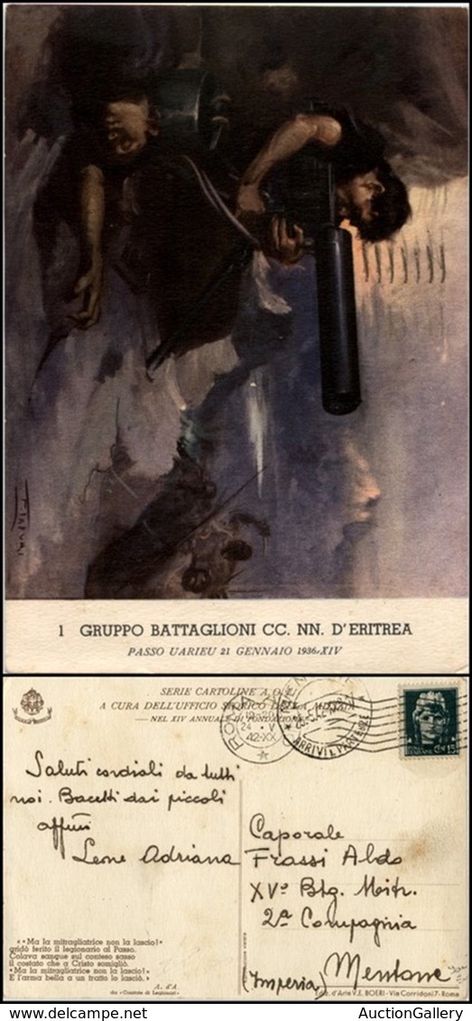 CARTOLINE - MILITARI - MVSN Coloniale - 1° Gruppo Battaglioni CC.NN. D'Eritrea "Passo Uarieu" - Viaggiata 24.5.1942 FG ( - Non Classés