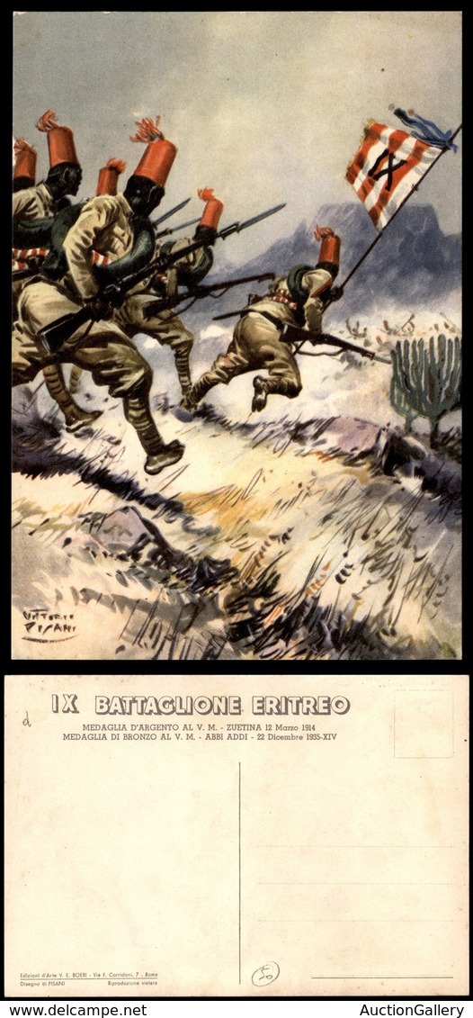 CARTOLINE - MILITARI - IX Battaglione Eritreo - Illustratore Pisani - Nuova FG - Ohne Zuordnung