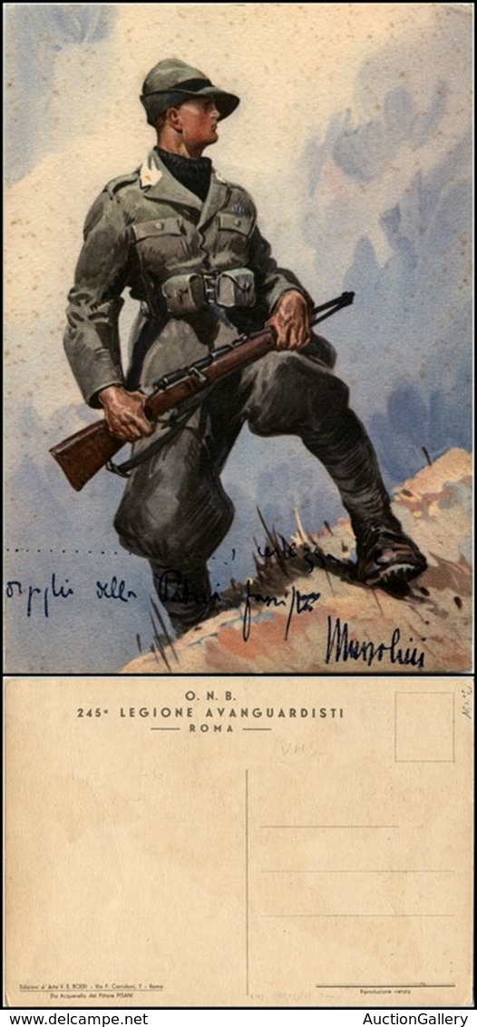 CARTOLINE - MILITARI - Milizia D'Avanguardia - 245° Legione Avanguardisti Roma - Illustratore Pisani - Nuova FG (150) - Non Classés