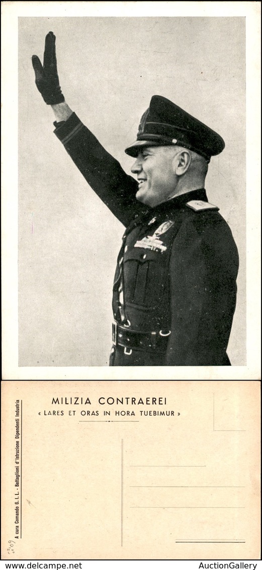 CARTOLINE - MILITARI - Milizia Artiglieria Contraerea - "Lares Et Oras…" - Mussolini Che Saluta A Cura Del Comando G.I.L - Ohne Zuordnung