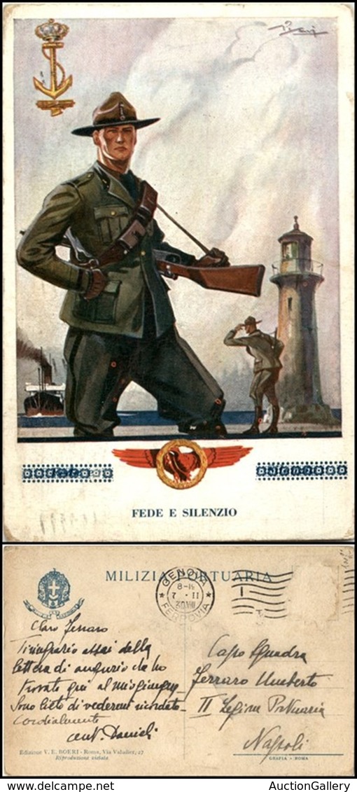 CARTOLINE - MILITARI - Milizia Portuaria - Illustratore Pisani - Viaggiata 7.2.1930 - Francobollo Asportato (100) - Non Classés