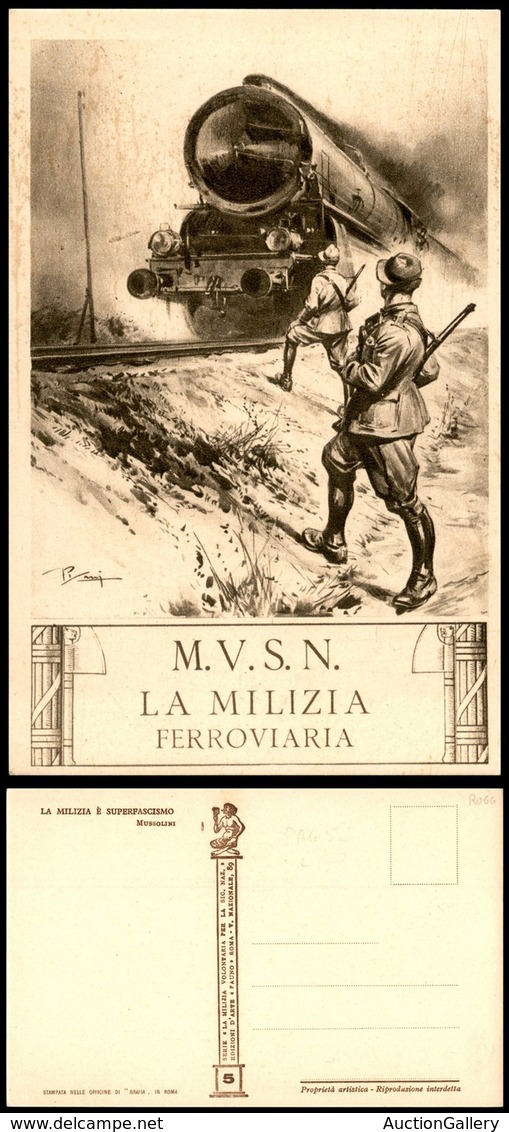 CARTOLINE - MILITARI - MVSN - Serie Fauno - "La Milizia Ferroviaria" - Illustratore Pisani - N5 - Nuova (30) - Non Classés