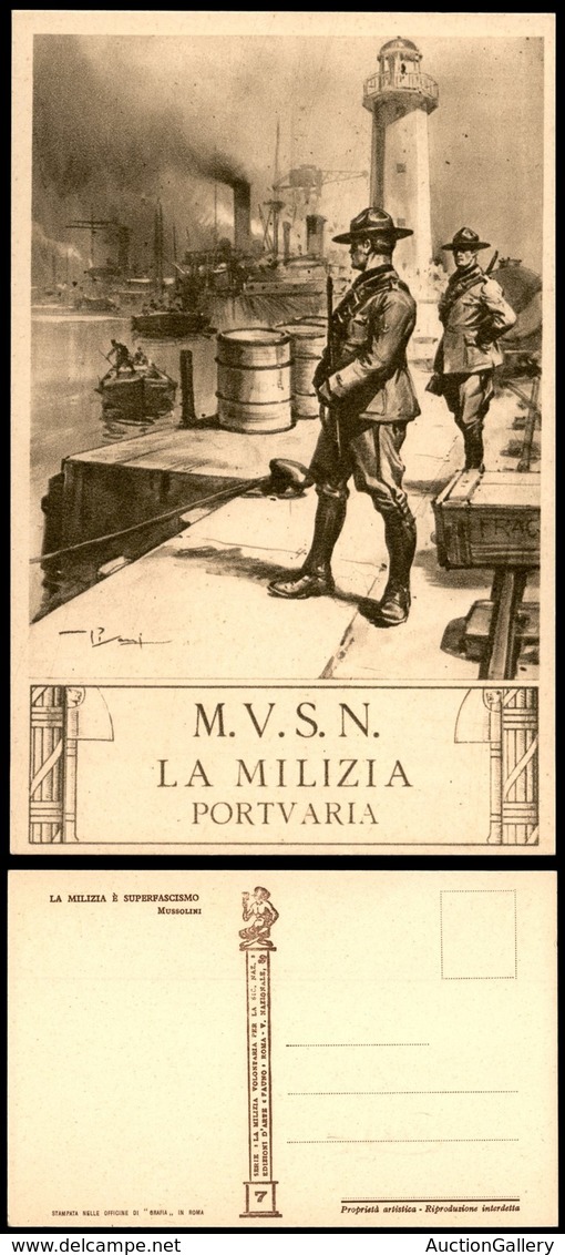 CARTOLINE - MILITARI - MVSN - Serie Fauno - "La Milizia Portuaria" - Illustratore Pisani - N7 - Nuova (30) - Non Classés