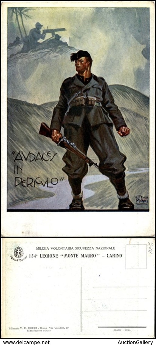 CARTOLINE - MILITARI - 134° Legione "Monte Mauro" Larino - Illustratore Pisani - Nuova (130) - Non Classés