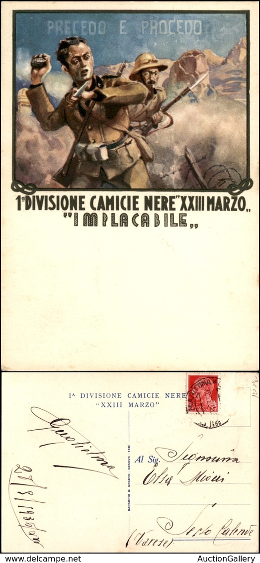 CARTOLINE - MILITARI - 1° Divisione Camicie Nere "XXIII Marzo" - Viaggiata 1933 FG - Zonder Classificatie