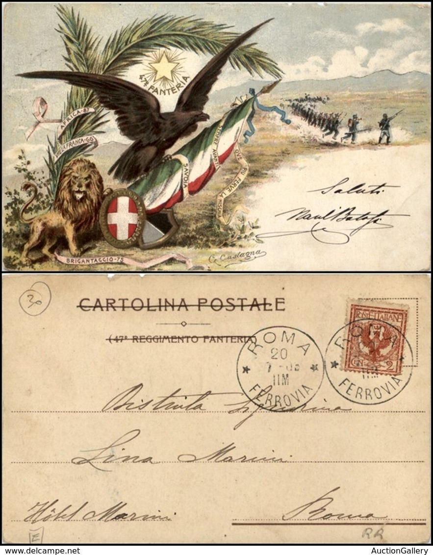 CARTOLINE - MILITARI - 47° Reggimento Fanteria - Viaggiata 20.7.1903 - Zonder Classificatie