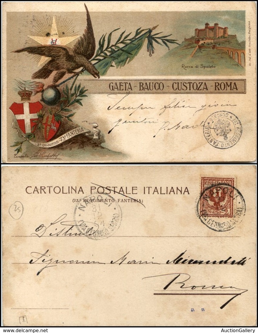 CARTOLINE - MILITARI - 73° Reggimento Fanteria - Timbro Comando - Viaggiata 31.12.1904 - Zonder Classificatie