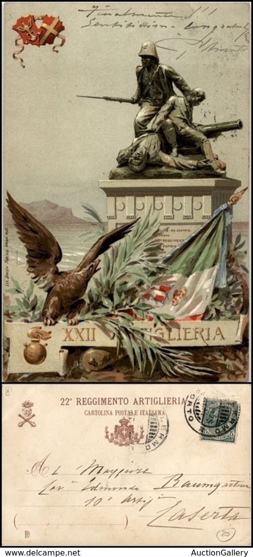 CARTOLINE - MILITARI - 22° Reggimento Artiglieria - Viaggiata 25.4.1910 - Zonder Classificatie