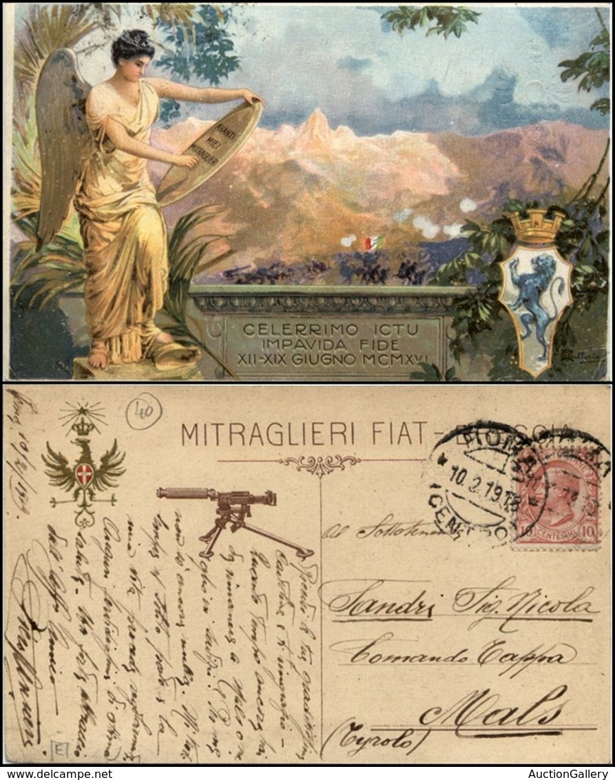 CARTOLINE - MILITARI - Mitraglieri FIAT Brescia - Viaggiata 10.2.1919 - Zonder Classificatie
