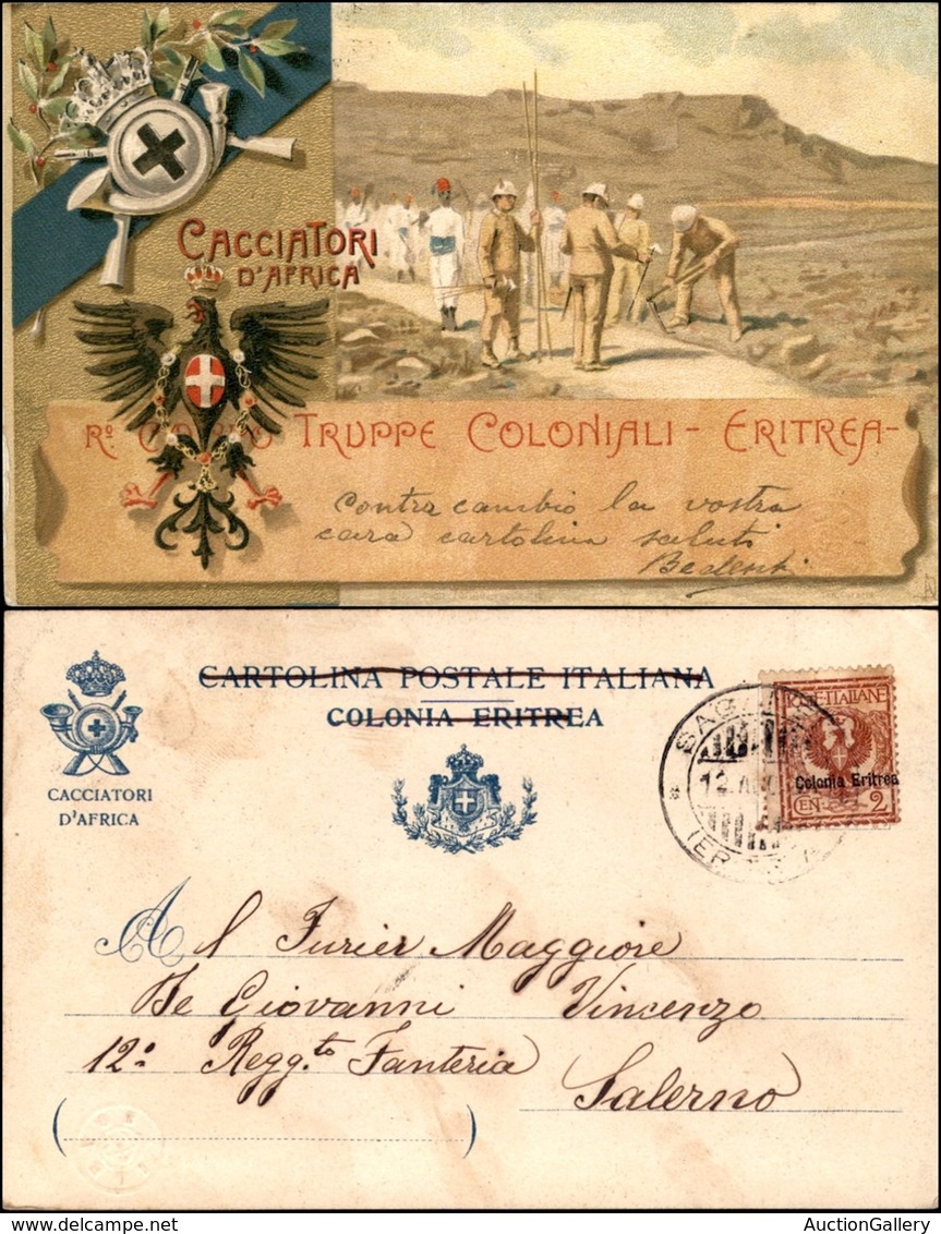 CARTOLINE - MILITARI - Cacciatori D'Africa - R.corpo Truppe Coloniali - Eritrea - Viaggiata Primi'900 - Zonder Classificatie