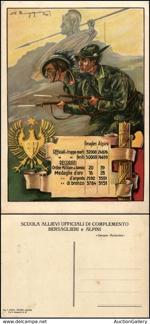 CARTOLINE - MILITARI - Scuola Allievi Ufficiali Di Completamento Bersaglieri E Alpini - Illustrata Muggiani G. - Nuova F - Zonder Classificatie