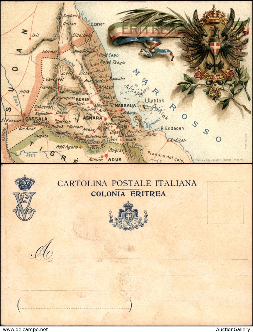 CARTOLINE - MILITARI - Cartolina Colonia Eritrea - Cartina Geografica - Nuova - Zonder Classificatie