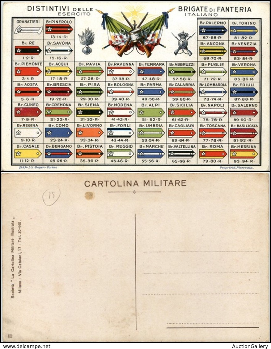 CARTOLINE - MILITARI - Distintivi Delle Brigate Di Fanteria Esercito Italiano - Nuova - Zonder Classificatie