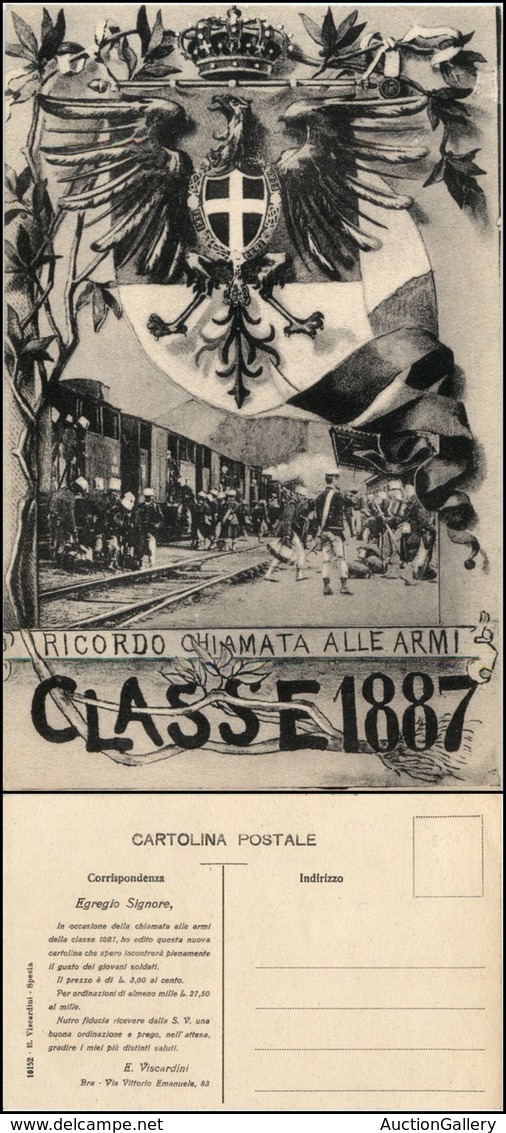 CARTOLINE - MILITARI - Classe 1887 - Ricordo Chiamata Alle Armi - Nuova - Zonder Classificatie