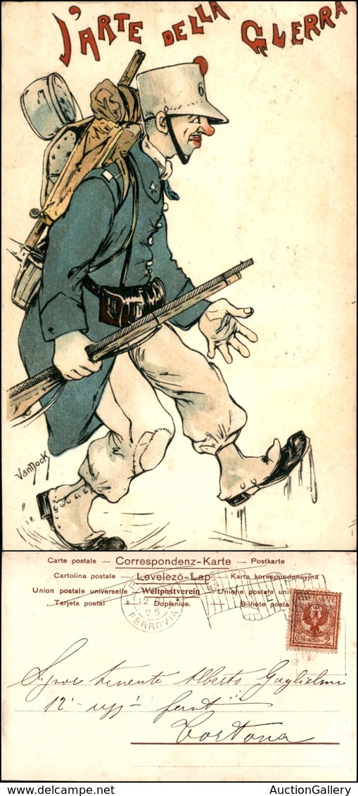 CARTOLINE - MILITARI/UMORISTICHE - L'arte Della Guerra - Illustratore Van Dock - Viaggiata 1901 - Altri & Non Classificati