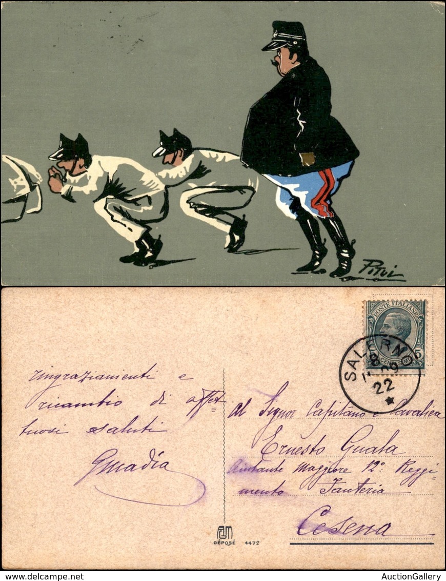 CARTOLINE - MILITARI/UMORISTICHE - Esercizi - Illustratore Pitui - Viaggiata 1909 - Altri & Non Classificati