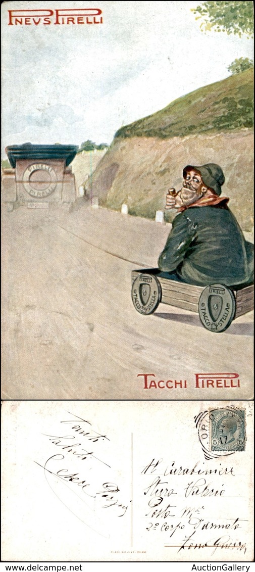 CARTOLINE - PUBBLICITARIE - Pneus Pirelli - Tacchi Pirelli - Illustrata - Viaggiata 1917 - Zonder Classificatie