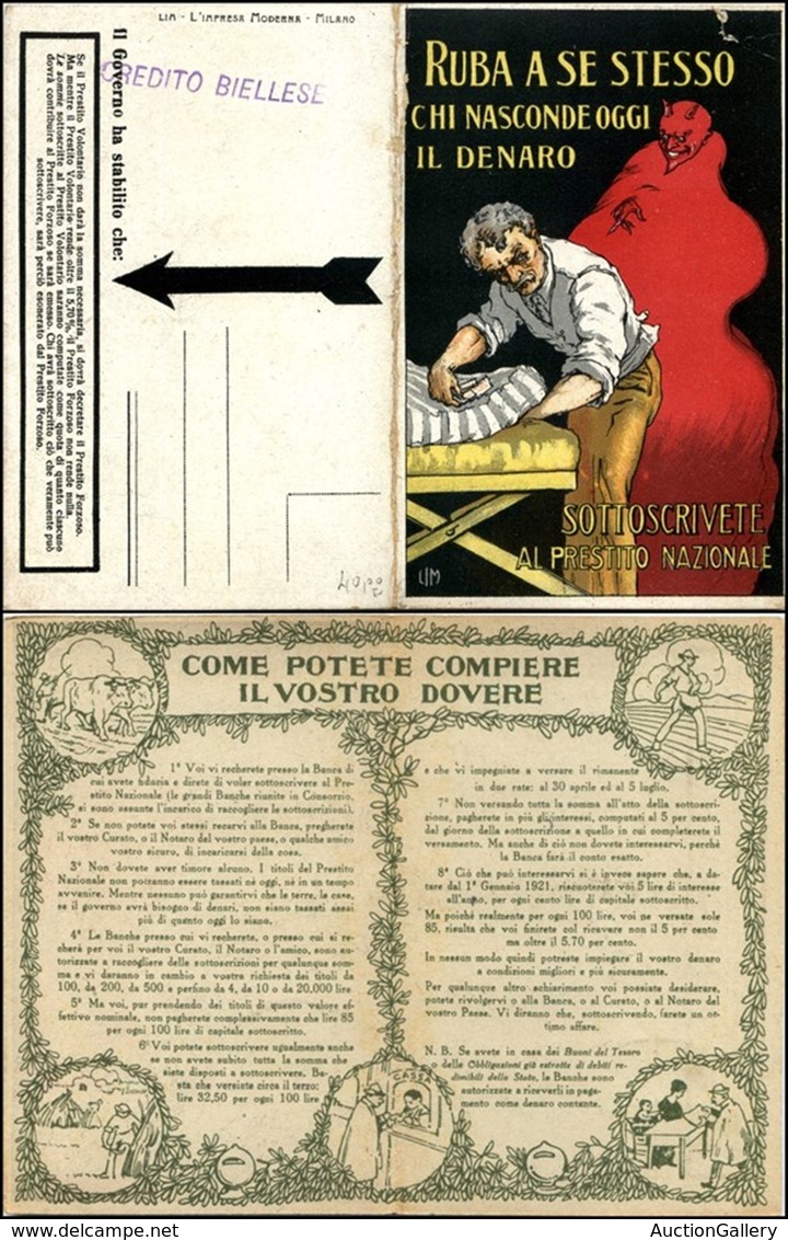 CARTOLINE - COMMEMORATIVE - Prestito Nazionale Cartolina Doppia Illustrata LIM - Nuova (45) - Zonder Classificatie