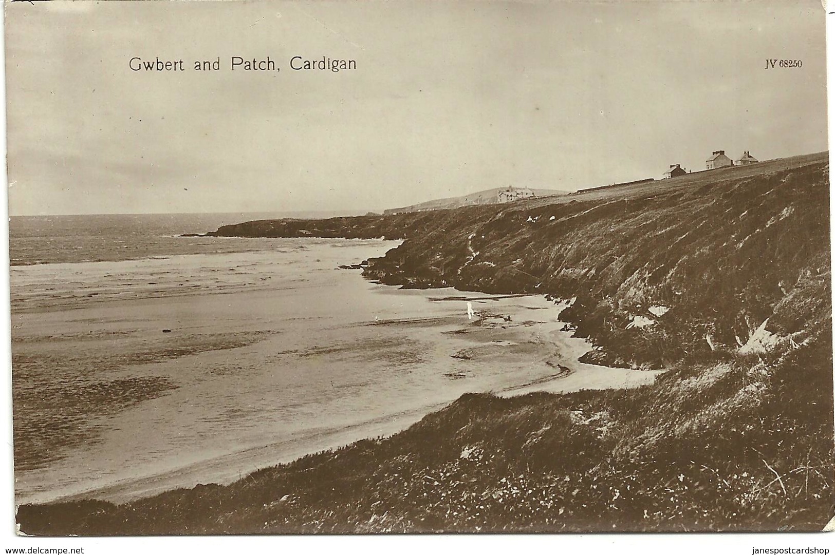 REAL PHOTOGRAPHIC POSTCARD GWBERT AND PATCH CARDIGAN WITH GOOD ST. DOGMAELS POSTMARK - Cardiganshire