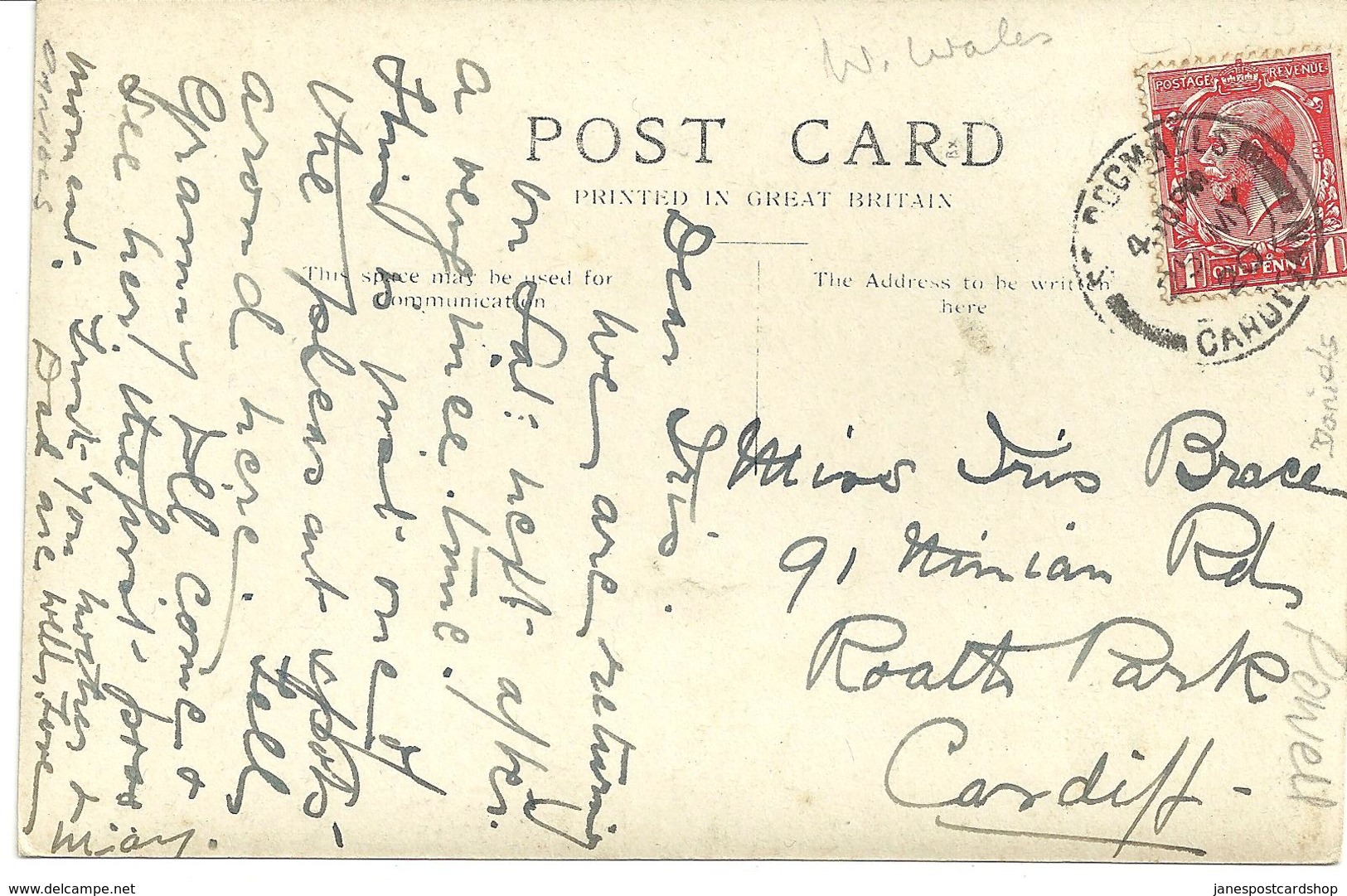 REAL PHOTOGRAPHIC POSTCARD GWBERT AND PATCH CARDIGAN WITH GOOD ST. DOGMAELS POSTMARK - Cardiganshire