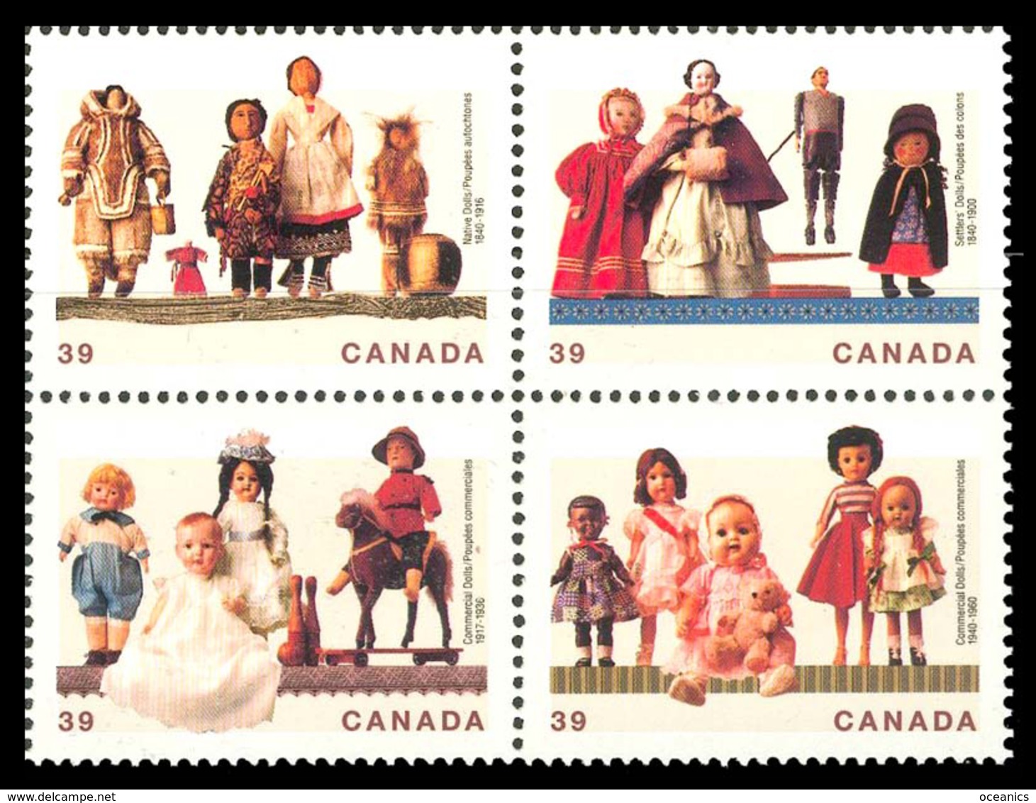 Canada (Scott No.1274-77 - Trésors Culturels [Poupées] / Cultural Treasures [Dolls]) [**] - Neufs