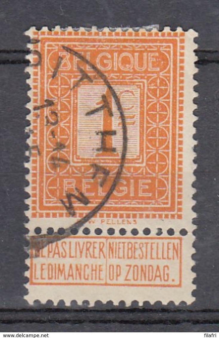 108 Gestempeld PITTHEM - COBA 8 Euro - 1912 Pellens