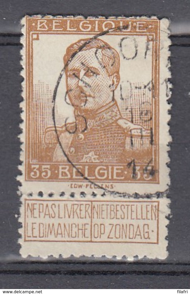 113 Gestempeld SCHOORISSE - COBA 15 Euro - 1912 Pellens