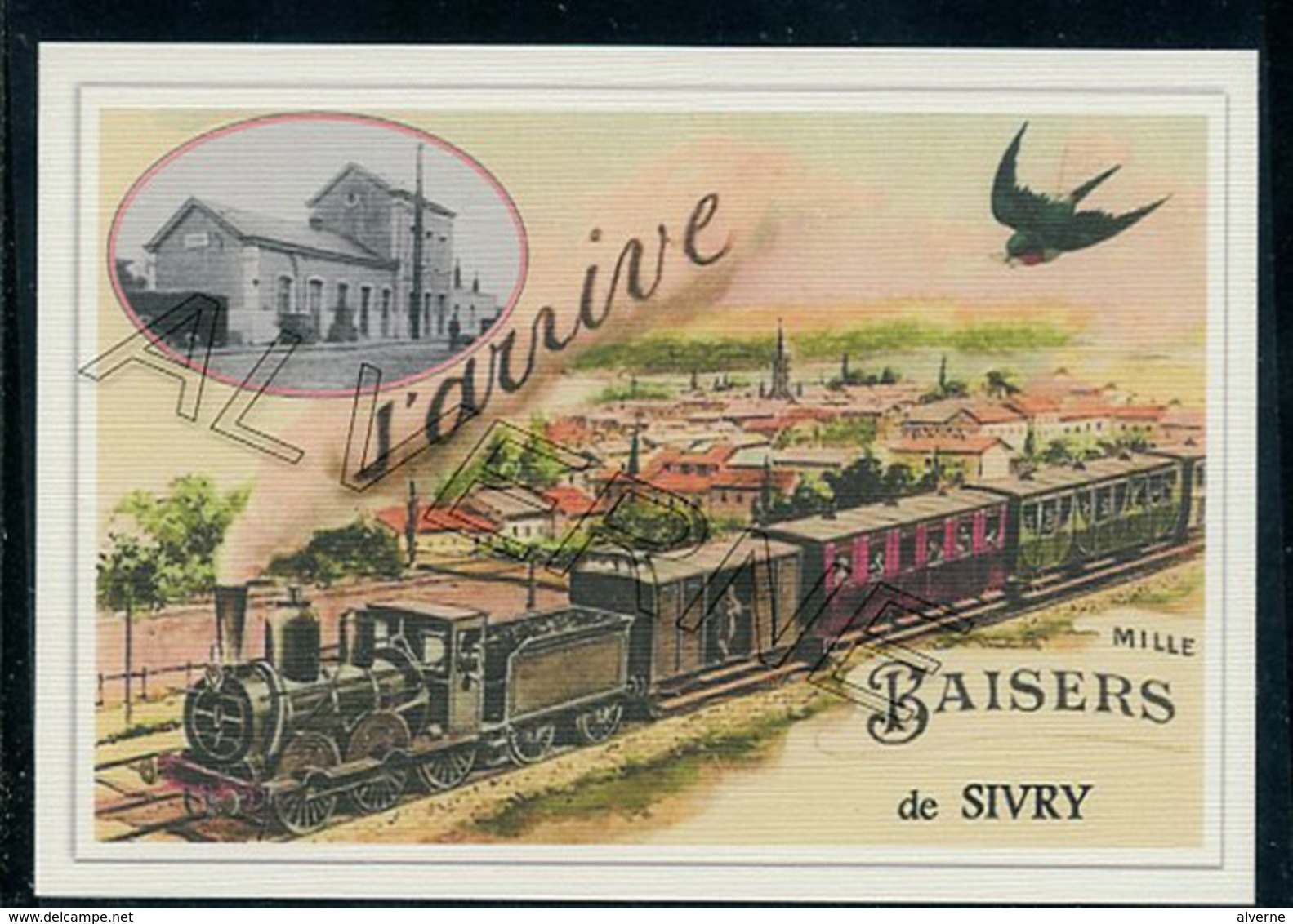 SIVRY ...  2 Cartes Souvenirs Gare ... Train  Creations Modernes Série Limitée - Sivry-Rance