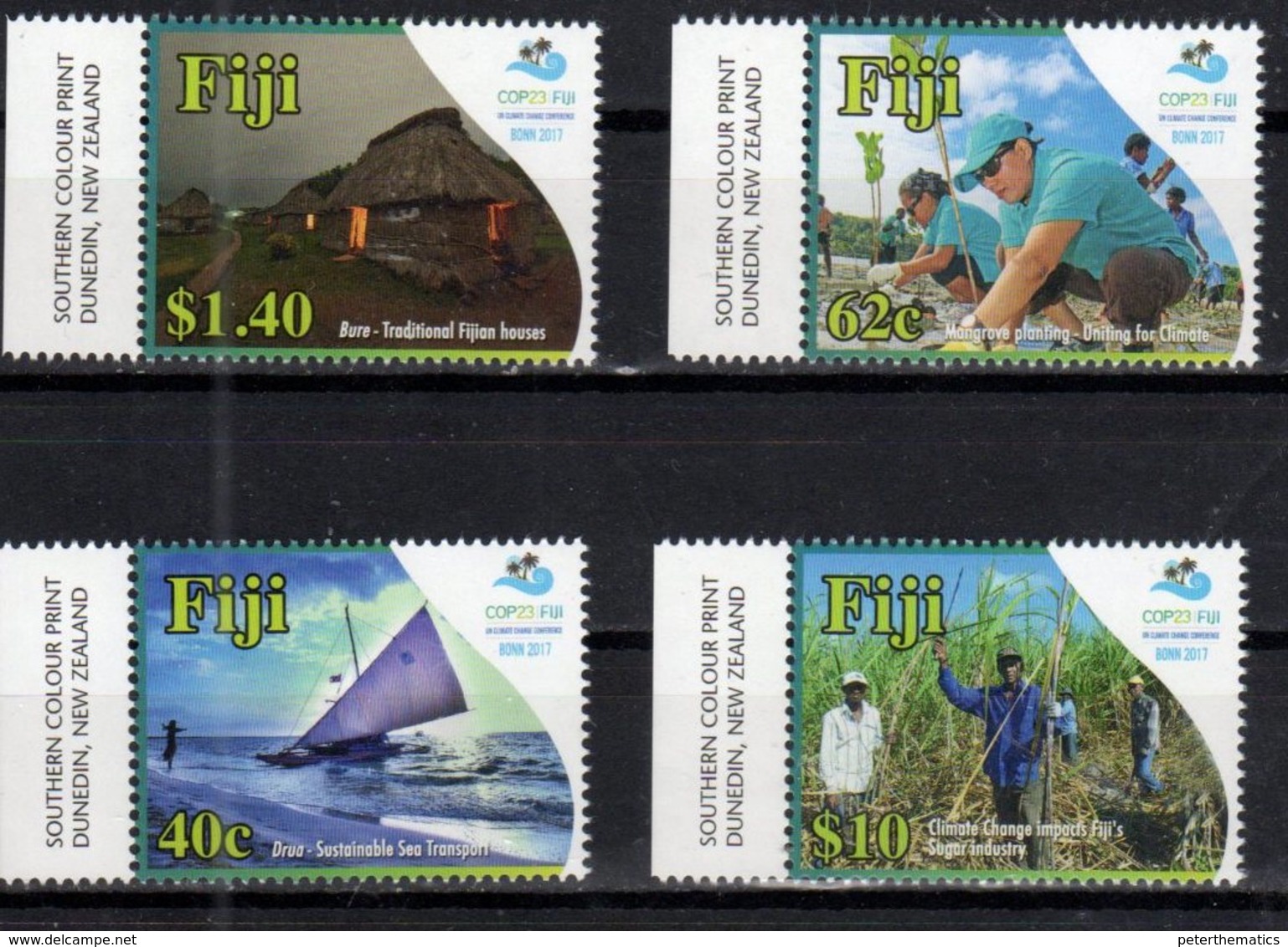 FIJI, 2018, MNH, COP23 FIJI, SAILBOATS, BOATS, ENVIRONMENT, CLIMATE CHANGE, AGRICULTURE,4v - Environment & Climate Protection