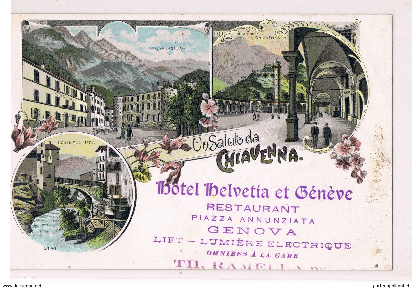 Cartolina - Postcard / Non Viaggiata - Unsent / Saluti Da Chiavenna, Hotel Helvetia Et Génève - Altri & Non Classificati