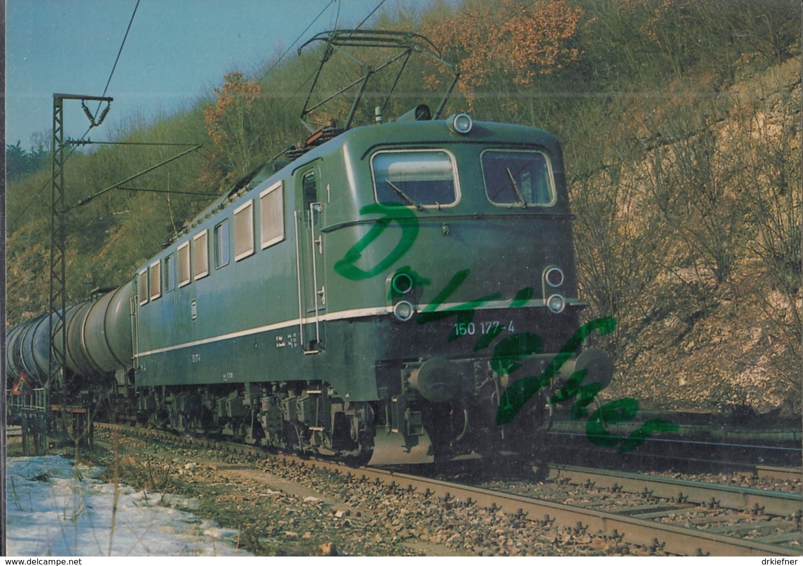 DB Elektrische Güterzug Lokomotive, Baureihe 150, Auf Der Geislinger Steige 1981, Deutsche Bundesbahn, Eisenbahn, Train - Eisenbahnen