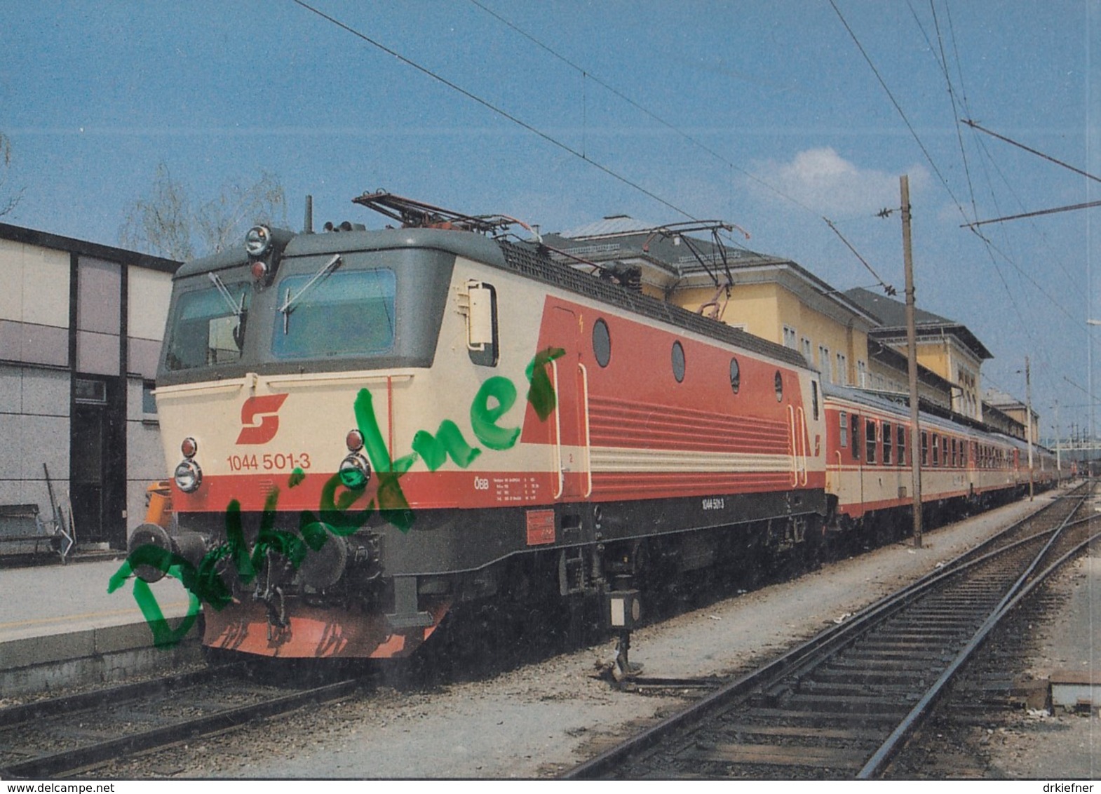 ÖBB 1044 501-3, Elektr. Schnellfahr Lokomotive, Im Hbf Salzburg,1988, Österreichische Bundesbahnen, Eisenbahn, Train - Eisenbahnen