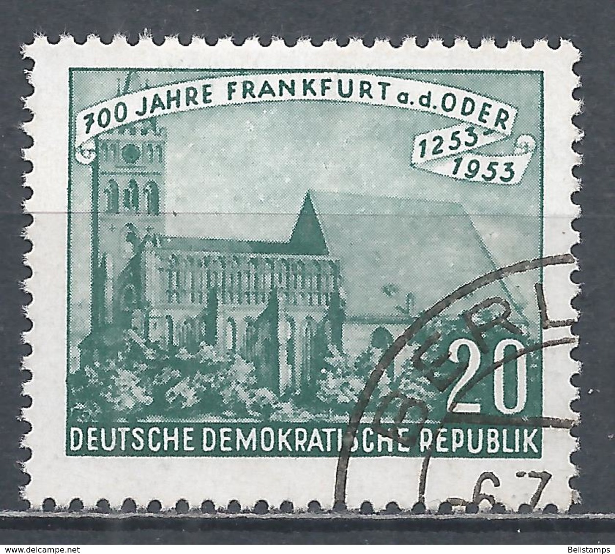 German Democratic Republic 1953. Scott #152 (U) Evangelical Marienkirche * - Used Stamps