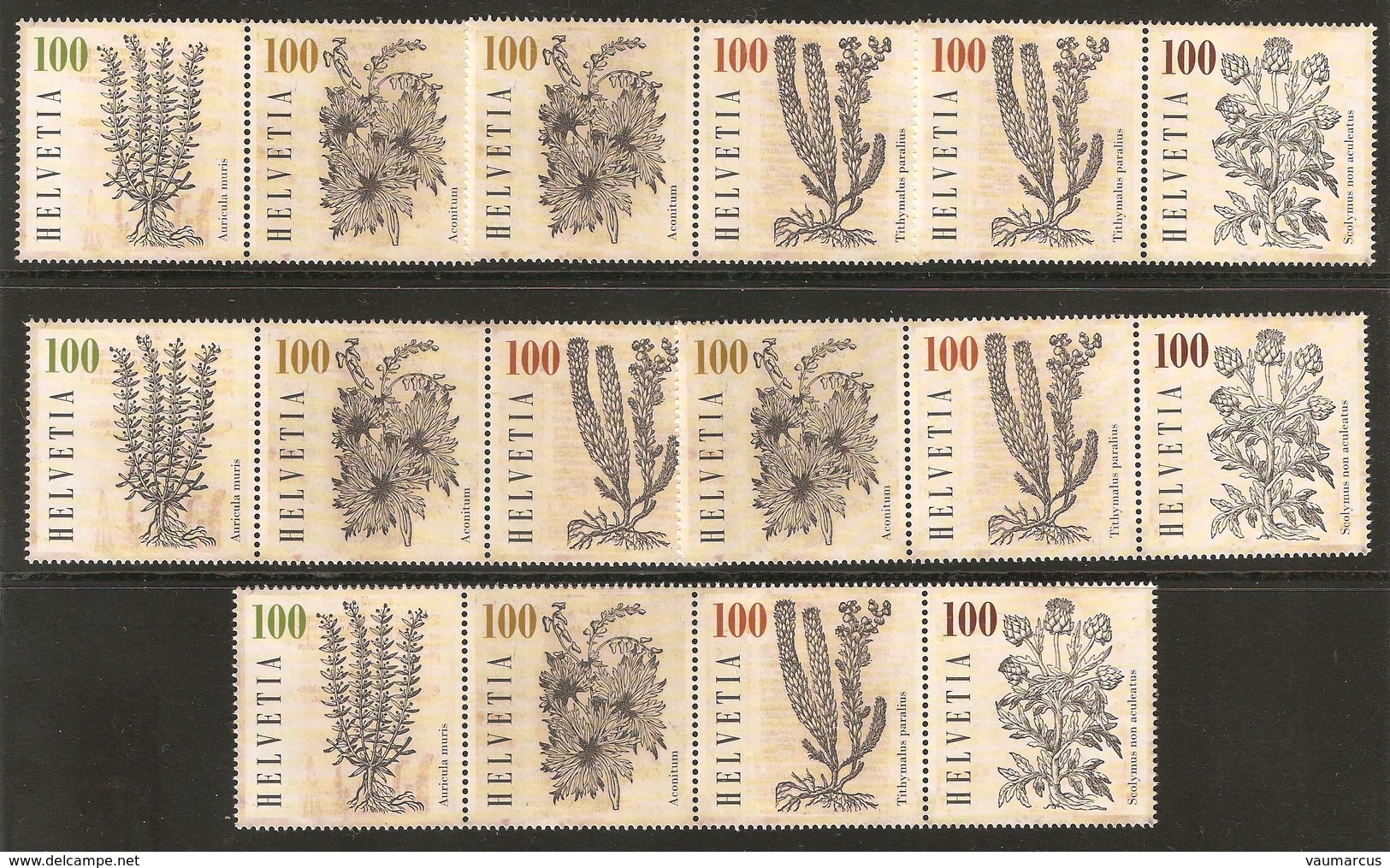 Zu Z Plantes Médicinales 3 Paires, 2 Bandes De 3, 1 Bande De 4 ** / MNH - Se-Tenant