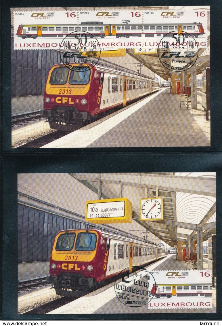 Luxembourg Train Engine National Railway 50th Anniversary Set And Single Maximum Cards 1996 WYSIWYG A04s - Maximum Cards