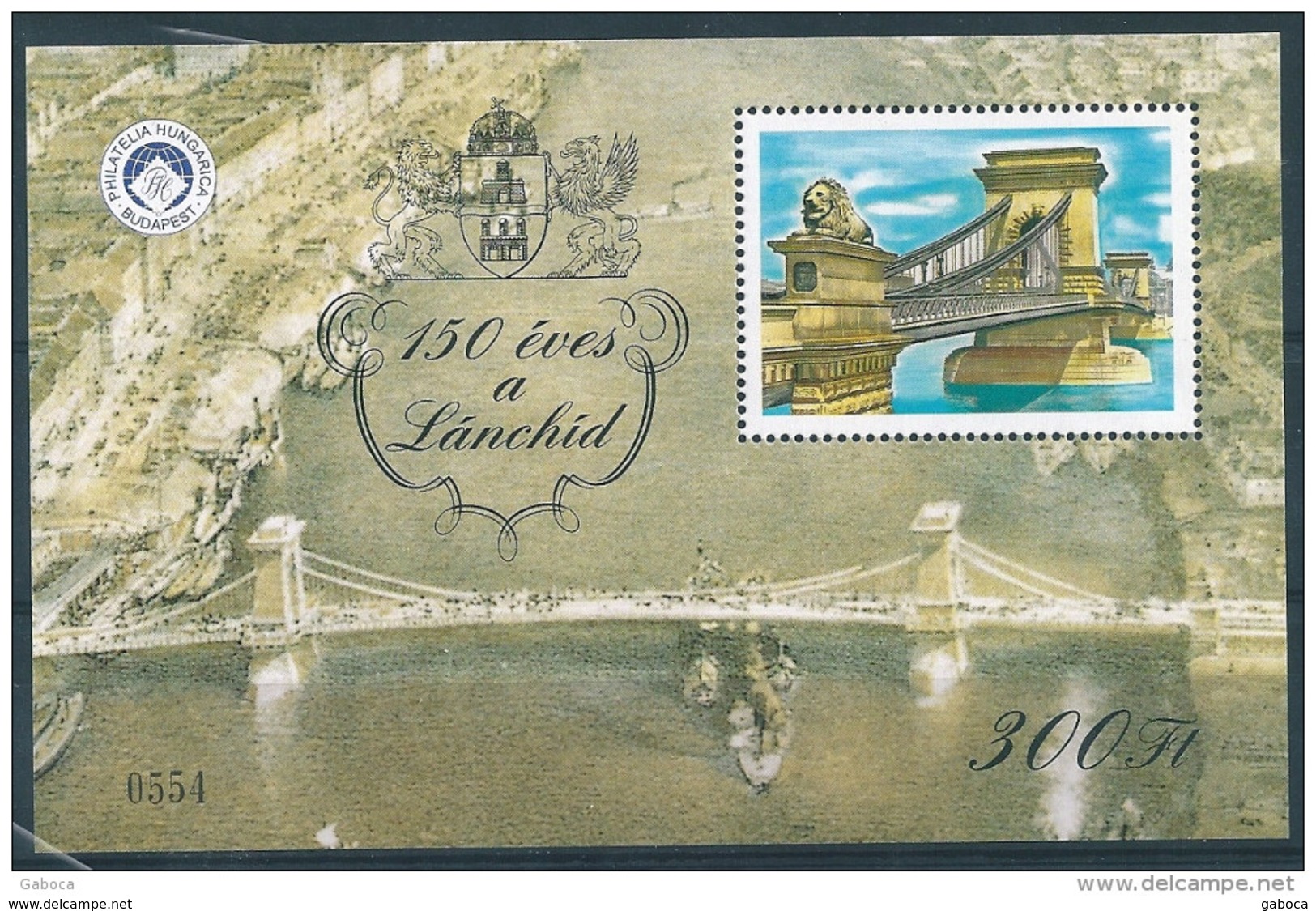 1263 Hungary 1999 Anniversary Chain Bridge Memorial Sheet MNH - Foglietto Ricordo