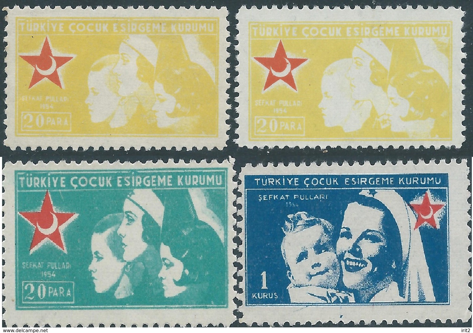 Turchia Turkey 1954 Red Cross Stamps For Charity And Relief -  Not Used - Timbres De Bienfaisance
