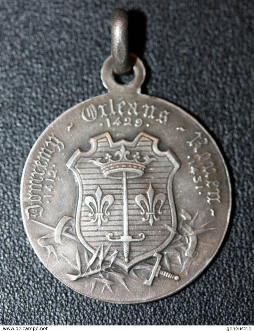 Pendentif Médaillon Médaille Religieuse Argent 800 "Bienheureuse Jeanne D'Arc / 1909"  Silver Religious Medal - Religione & Esoterismo