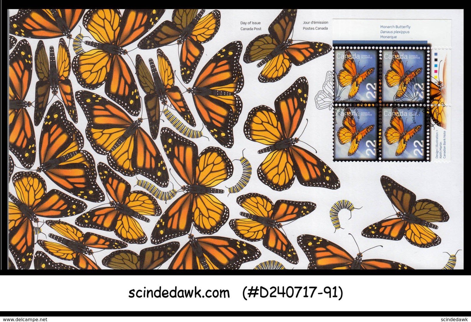 CANADA - 2014 MONARCH BUTTERFLY / BUTTERFLIES / INSECTS - Blk Of 4 FDC - 2011-...